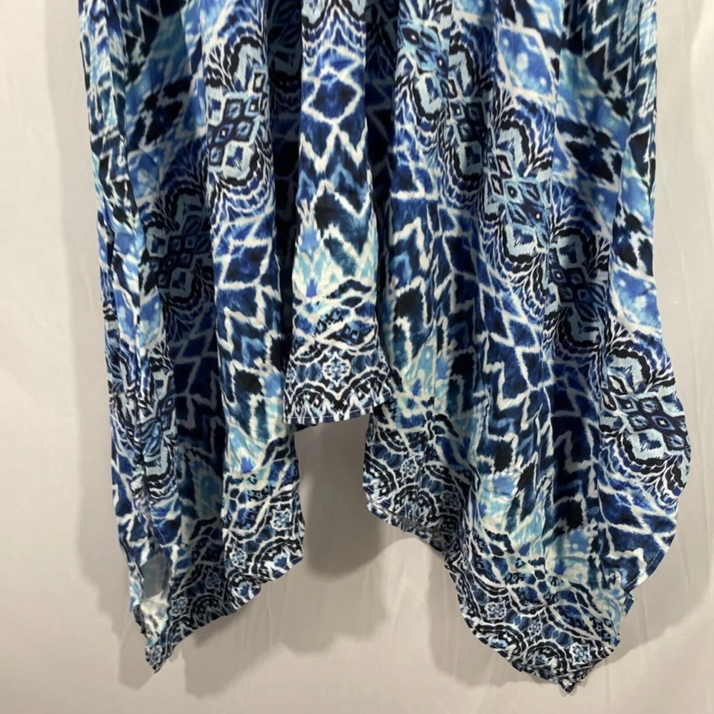 NEW La Blanca‎ [ S/M ] Oasis Ikat Asymmetrical Cover up Dress in Blue - Picture 10 of 12